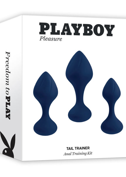 Playboy Pleasure TAIL TRAINER - Black Butt Plugs - Set of 3 Sizes