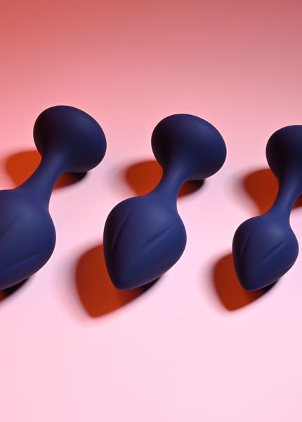 Playboy Pleasure TAIL TRAINER - Black Butt Plugs - Set of 3 Sizes