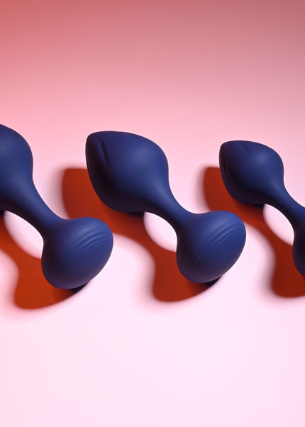 Playboy Pleasure TAIL TRAINER - Black Butt Plugs - Set of 3 Sizes