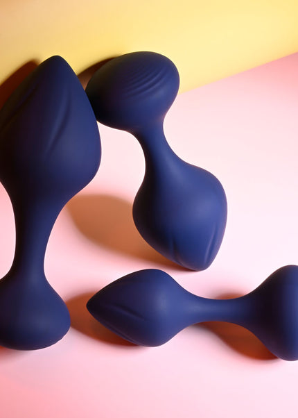 Playboy Pleasure TAIL TRAINER - Black Butt Plugs - Set of 3 Sizes