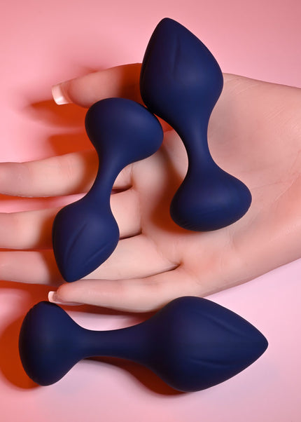 Playboy Pleasure TAIL TRAINER - Black Butt Plugs - Set of 3 Sizes