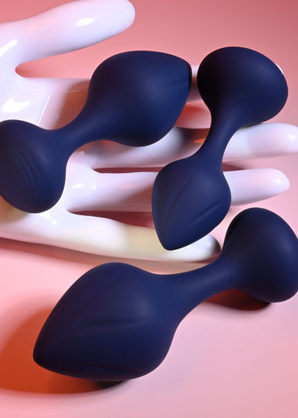 Playboy Pleasure TAIL TRAINER - Black Butt Plugs - Set of 3 Sizes