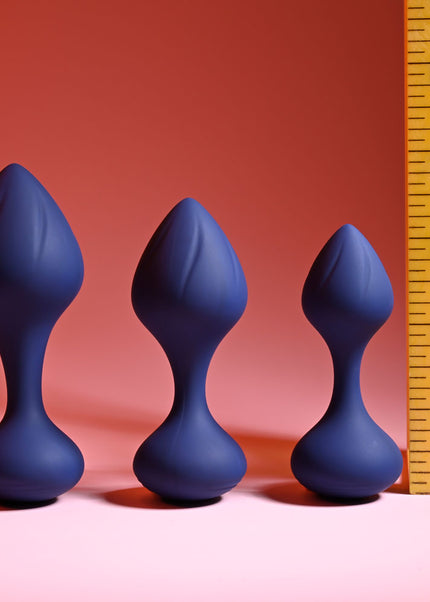 Playboy Pleasure TAIL TRAINER - Black Butt Plugs - Set of 3 Sizes