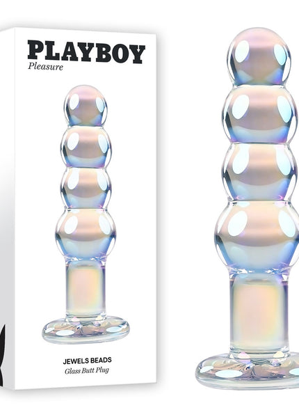 Playboy Pleasure JEWELS BEADS - Clear Glass 12 cm Anal Beads