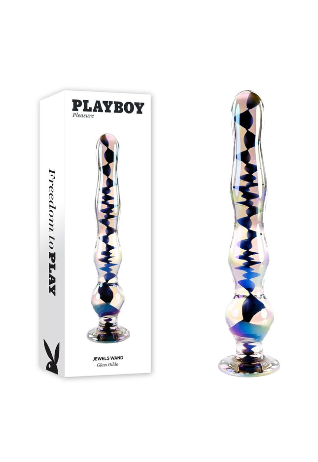 Playboy Pleasure JEWELS WAND - Clear Glass 20.3 cm Dildo