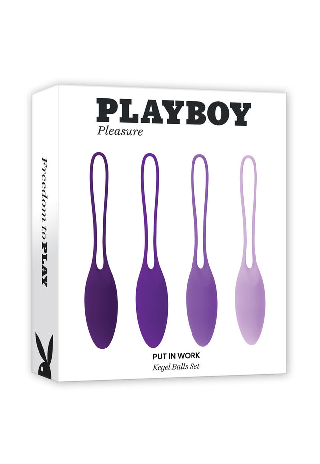 Playboy Pleasure PUT IN WORK - Purple Kegel Ball Set - Set of 4