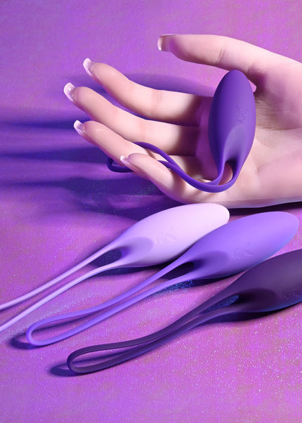 Playboy Pleasure PUT IN WORK - Purple Kegel Ball Set - Set of 4