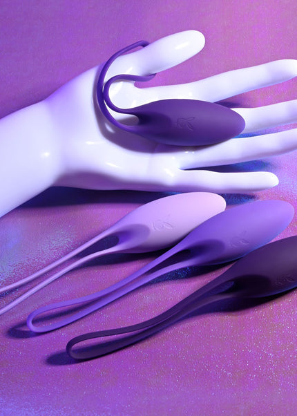 Playboy Pleasure PUT IN WORK - Purple Kegel Ball Set - Set of 4