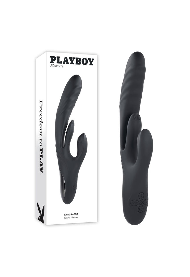 Playboy Pleasure RAPID RABBIT - Black 26.4 cm USB Rechargeable Rabbit Vibrator