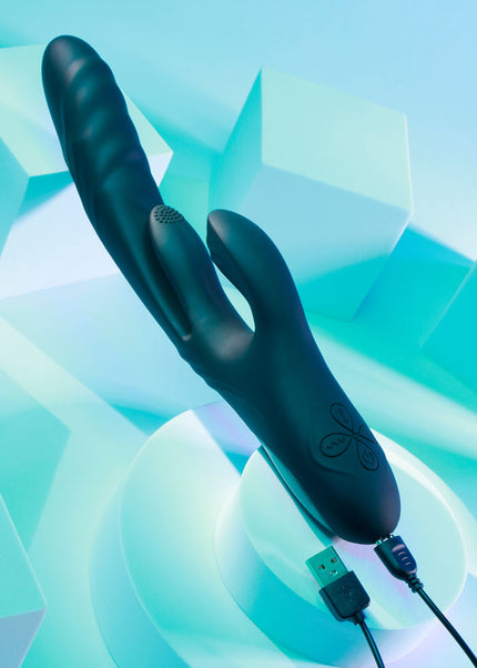 Playboy Pleasure RAPID RABBIT - Black 26.4 cm USB Rechargeable Rabbit Vibrator