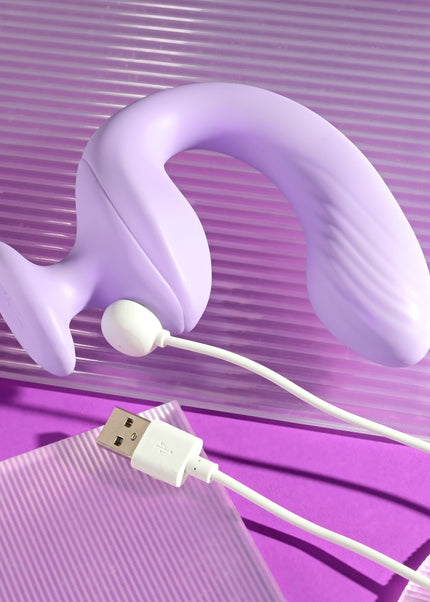 Playboy Pleasure REV ME UP - Purple USB Rechargeable Dual Motor Curved Vibrator