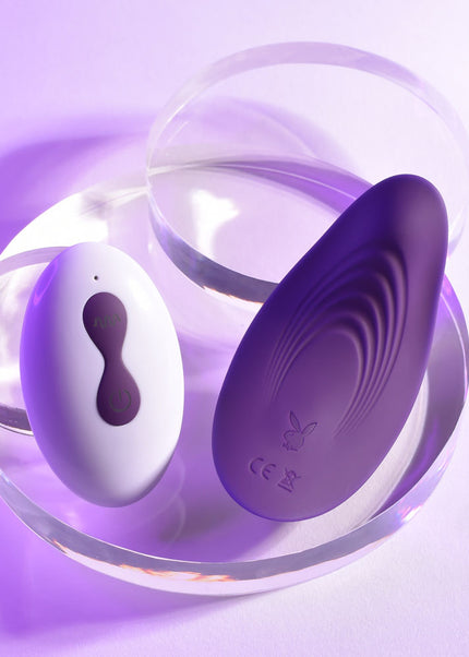 Playboy Pleasure OUR LITTLE SECRET - Purple USB Rechargeable Panty Vibrator with Wireless Remote Control