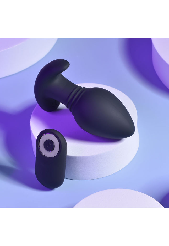 Playboy Pleasure PLUG & PLAY - Black 10.3 cm USB Rechargeable Vibrating Butt Plug with Wireless Remote