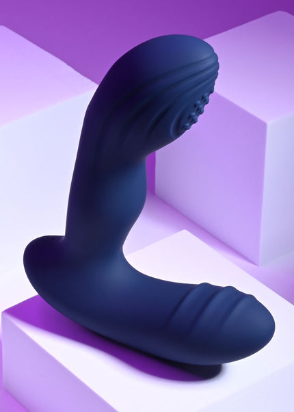 Playboy Pleasure PLEASURE PLEASER - Blue USB Rechargeable Vibrating Prostate Massager with Wireless Remote