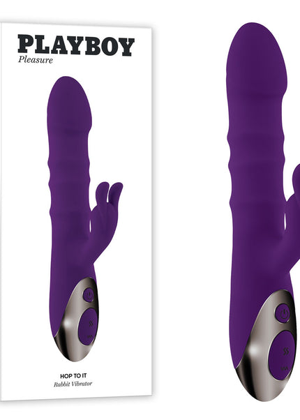 Playboy Pleasure HOP TO IT - Purple 23.5 cm USB Rechargeable Rabbit Vibrator