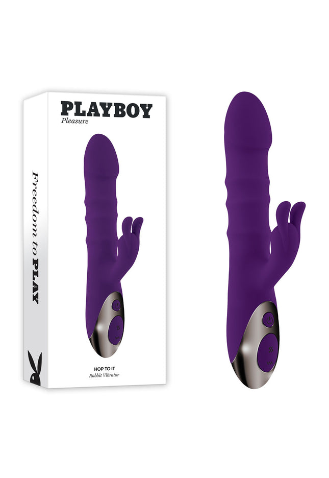 Playboy Pleasure HOP TO IT - Purple 23.5 cm USB Rechargeable Rabbit Vibrator
