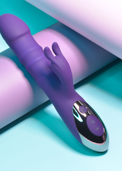 Playboy Pleasure HOP TO IT - Purple 23.5 cm USB Rechargeable Rabbit Vibrator