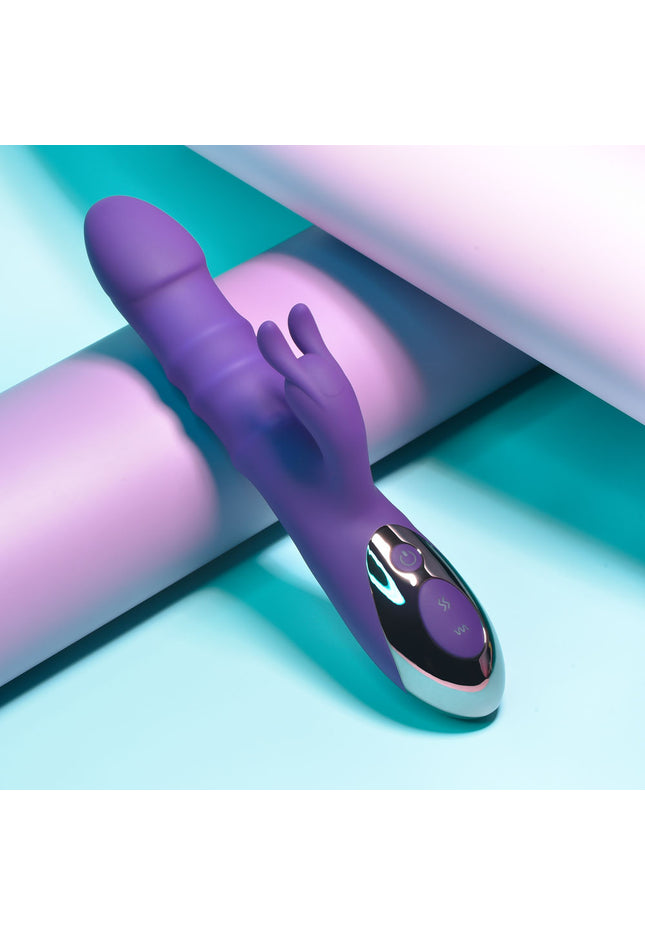 Playboy Pleasure HOP TO IT - Purple 23.5 cm USB Rechargeable Rabbit Vibrator
