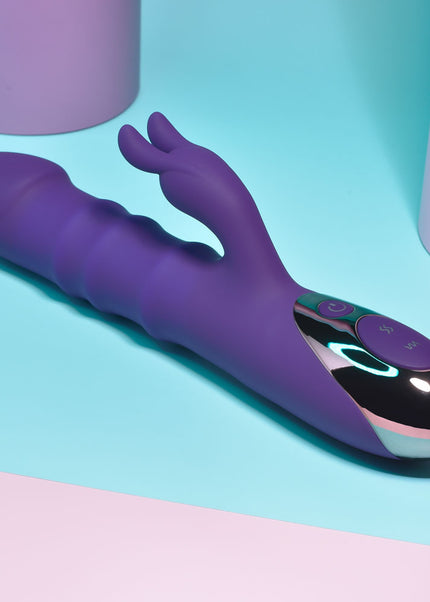 Playboy Pleasure HOP TO IT - Purple 23.5 cm USB Rechargeable Rabbit Vibrator
