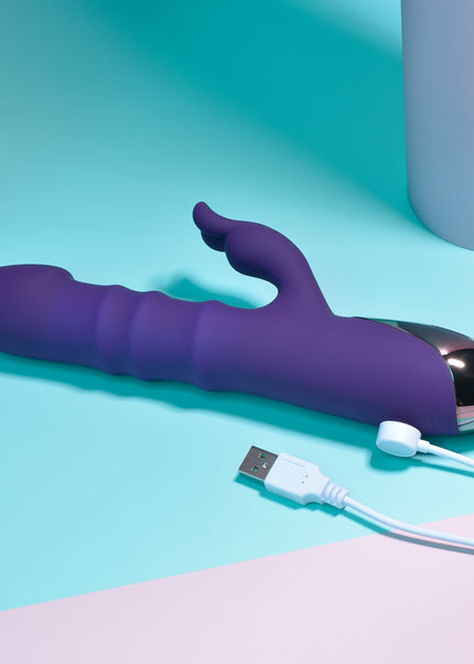 Playboy Pleasure HOP TO IT - Purple 23.5 cm USB Rechargeable Rabbit Vibrator
