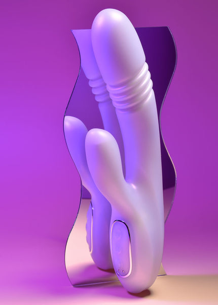Playboy Pleasure BUMPING BUNNY - Opal 22.9 cm USB Rechargeable Thrusting & Warming Rabbit Vibrator