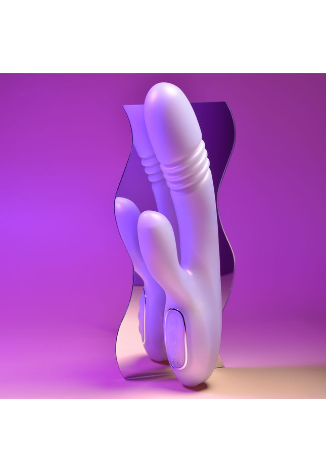 Playboy Pleasure BUMPING BUNNY - Opal 22.9 cm USB Rechargeable Thrusting & Warming Rabbit Vibrator