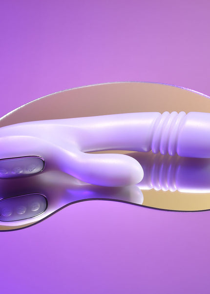 Playboy Pleasure BUMPING BUNNY - Opal 22.9 cm USB Rechargeable Thrusting & Warming Rabbit Vibrator