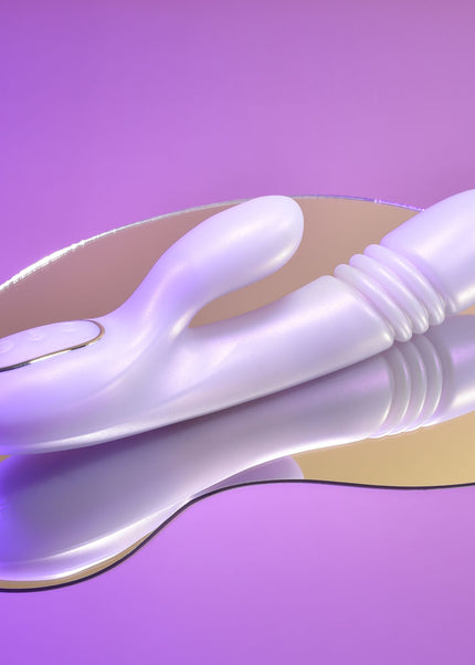 Playboy Pleasure BUMPING BUNNY - Opal 22.9 cm USB Rechargeable Thrusting & Warming Rabbit Vibrator