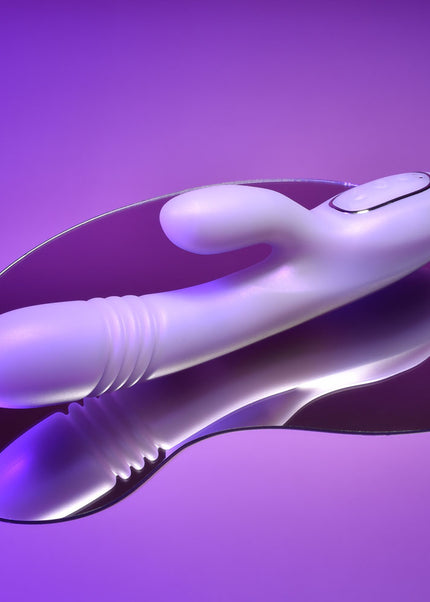 Playboy Pleasure BUMPING BUNNY - Opal 22.9 cm USB Rechargeable Thrusting & Warming Rabbit Vibrator