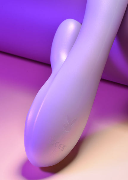 Playboy Pleasure BUMPING BUNNY - Opal 22.9 cm USB Rechargeable Thrusting & Warming Rabbit Vibrator