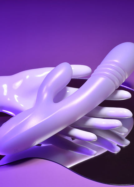 Playboy Pleasure BUMPING BUNNY - Opal 22.9 cm USB Rechargeable Thrusting & Warming Rabbit Vibrator
