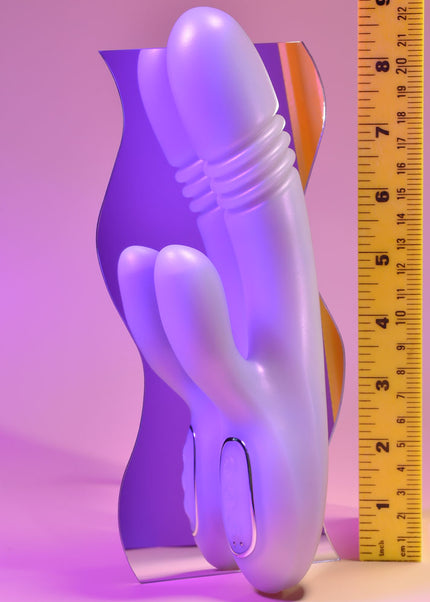 Playboy Pleasure BUMPING BUNNY - Opal 22.9 cm USB Rechargeable Thrusting & Warming Rabbit Vibrator