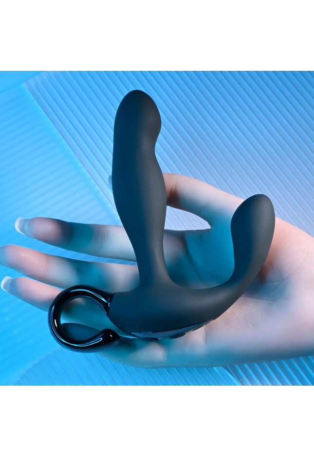 Playboy Pleasure COME HITHER - Black 13.2 cm USB Rechargeable Vibrating Prostate Massager with Wireless Remote Control