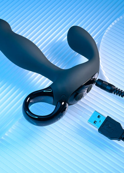 Playboy Pleasure COME HITHER - Black 13.2 cm USB Rechargeable Vibrating Prostate Massager with Wireless Remote Control