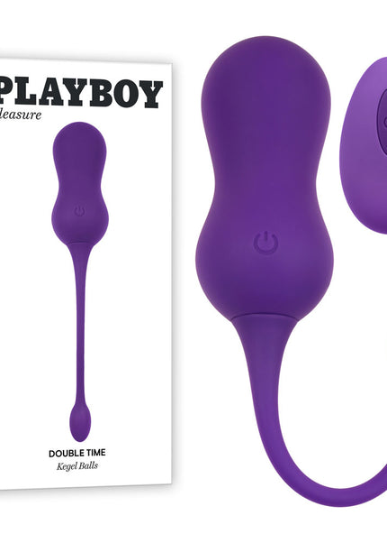 Playboy Pleasure DOUBLE TIME - Purple USB Rechargeable Vibrating Kegel Balls