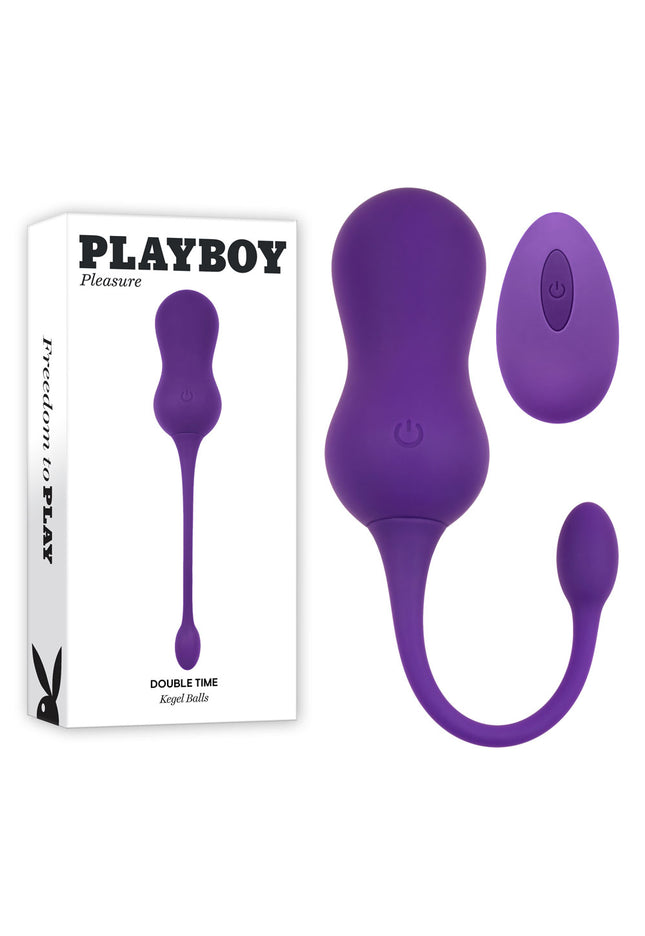 Playboy Pleasure DOUBLE TIME - Purple USB Rechargeable Vibrating Kegel Balls