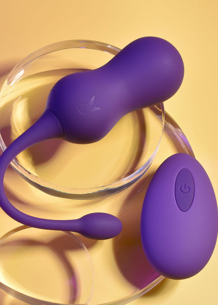 Playboy Pleasure DOUBLE TIME - Purple USB Rechargeable Vibrating Kegel Balls