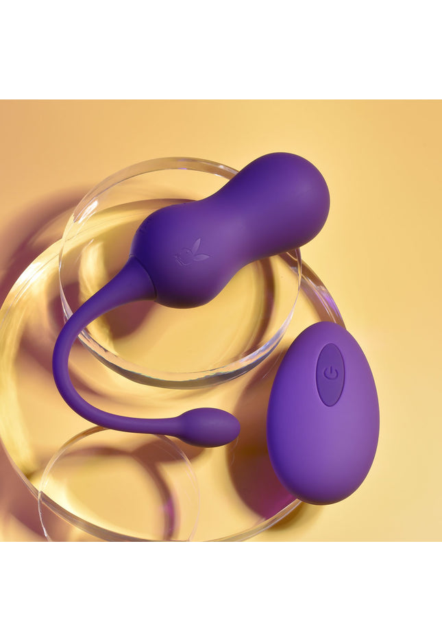 Playboy Pleasure DOUBLE TIME - Purple USB Rechargeable Vibrating Kegel Balls