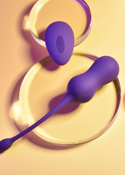 Playboy Pleasure DOUBLE TIME - Purple USB Rechargeable Vibrating Kegel Balls