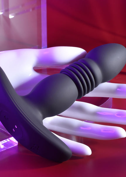 Playboy Pleasure TRUST THE THRUST - Black 13.7 cm USB Rechargeable Thrusting Butt Plug with Wireless Remote