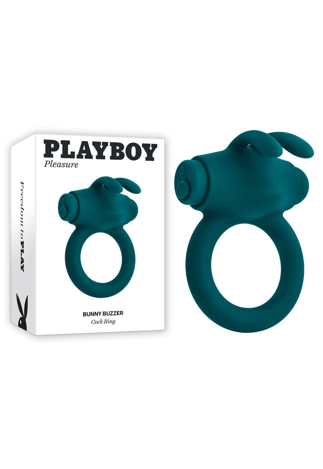 Playboy Pleasure BUNNY BUZZER - Green USB Rechargeable Vibrating Cock Ring