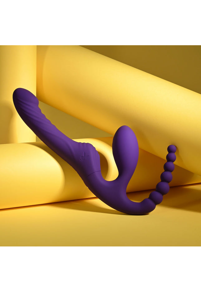 Playboy Pleasure HUG IT OUT - Purple 29 cm USB Rechargeable Strapless Strap-On