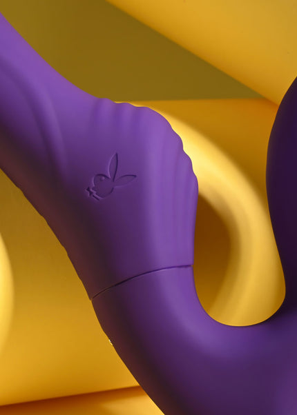 Playboy Pleasure HUG IT OUT - Purple 29 cm USB Rechargeable Strapless Strap-On