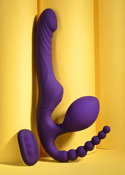 Playboy Pleasure HUG IT OUT - Purple 29 cm USB Rechargeable Strapless Strap-On