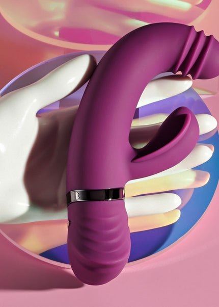 Playboy Pleasure TAP THAT - Purple 16.5 cm USB Rechargebale Rabbit Vibrator