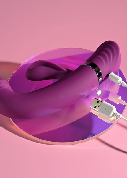Playboy Pleasure TAP THAT - Purple 16.5 cm USB Rechargebale Rabbit Vibrator
