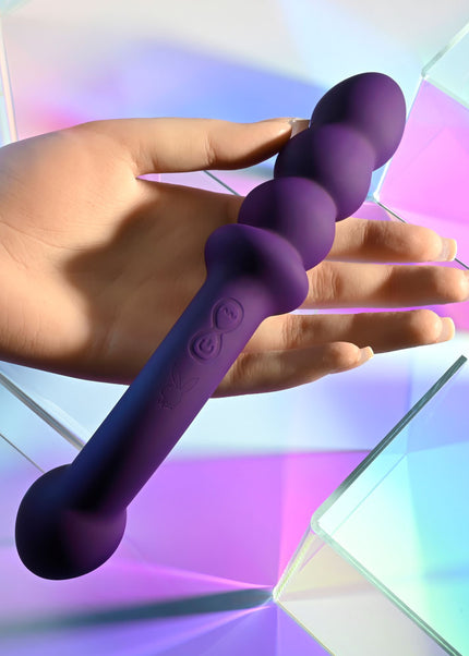 Playboy Pleasure THE SEEKER - Purple 20.3 cm USB Rechargeable Double Ended Vibrator