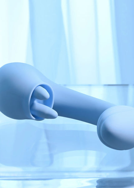 Playboy Pleasure SAPPHIRE SKY - Blue 21.6 cm USB Rechargeable Vibrator with Double Tongue Stimulator