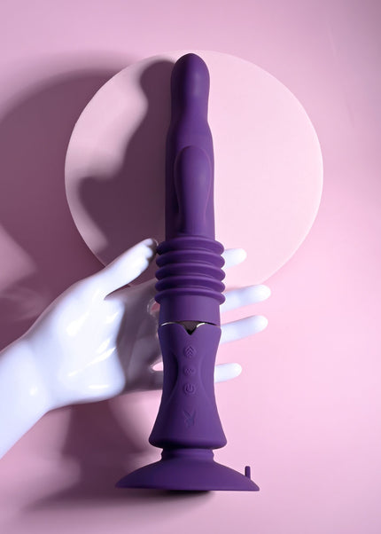Playboy Pleasure HOPPY ENDING - Purple 29.2 cm USB Rechargeable Thrusting Rabbit Vibrator