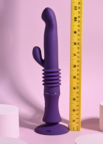 Playboy Pleasure HOPPY ENDING - Purple 29.2 cm USB Rechargeable Thrusting Rabbit Vibrator
